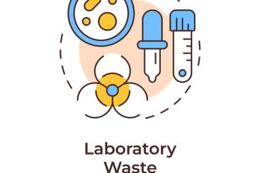 Laboratory waste multi color concept icon