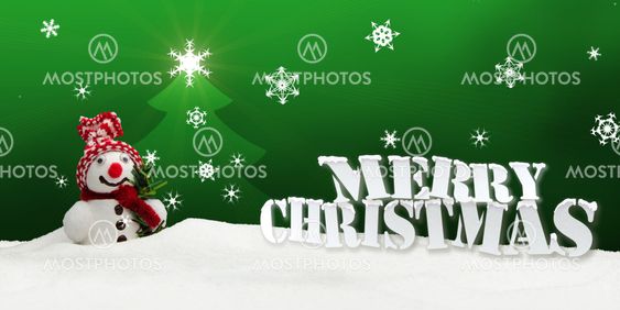 snowman Merry Christmas green