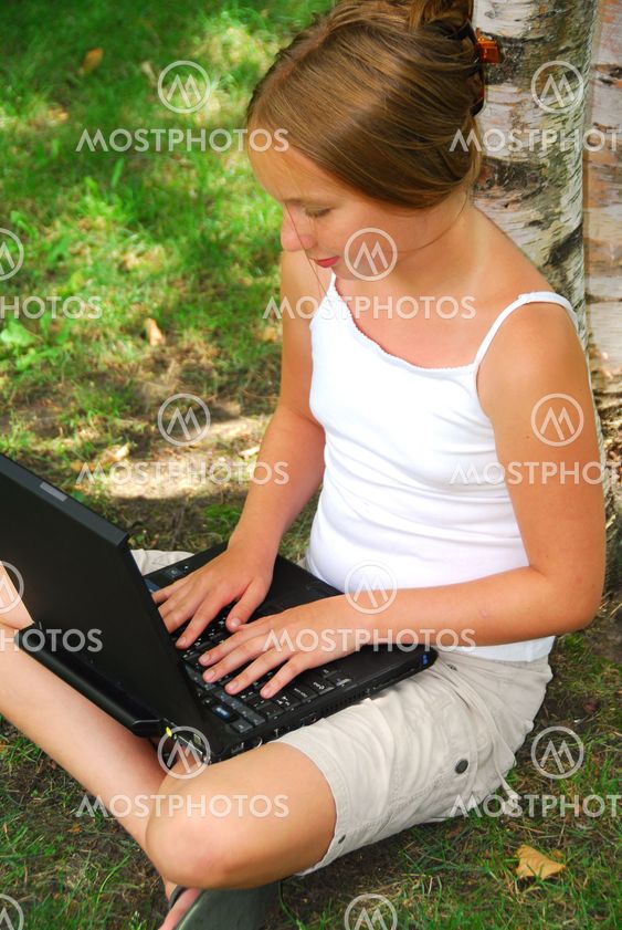 Girl computer