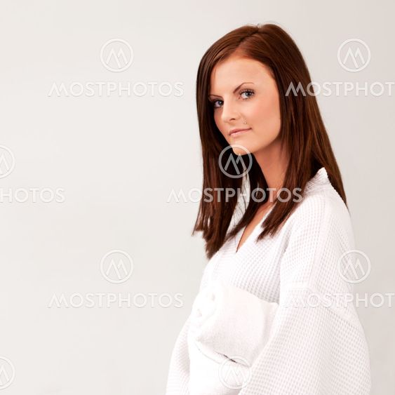 Woman in Bathrobe