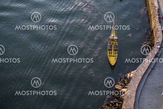 Top view of Ribeira at Douro river.