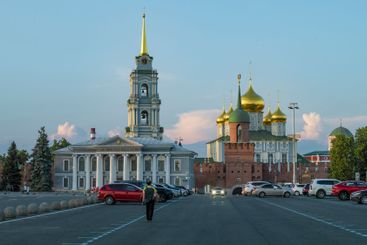 July evening on the Lenin Square. Tula