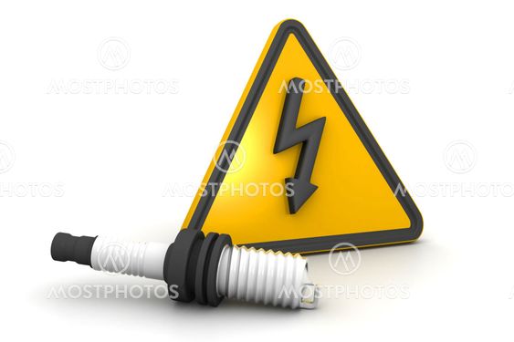 Spark plugs in white background