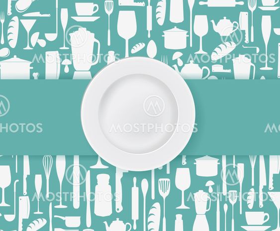 Restaurant menu design with plate