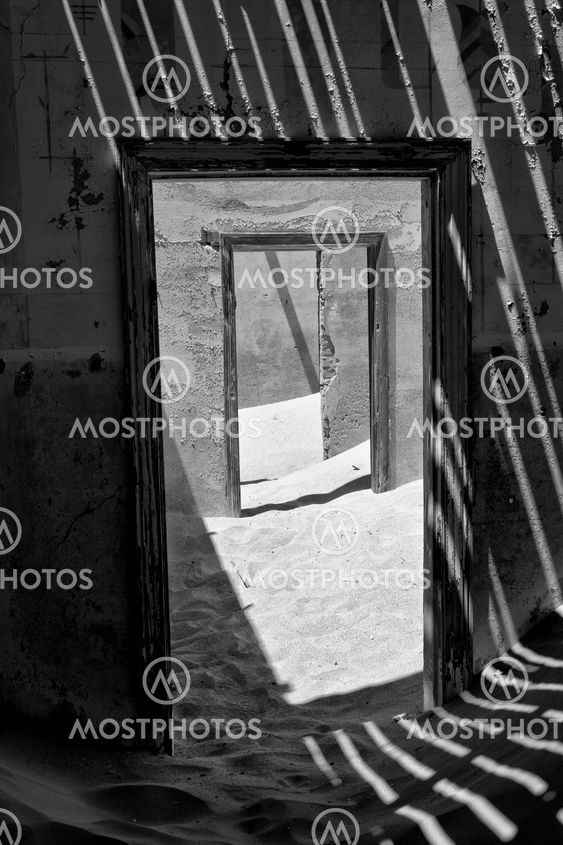 abandoned ruin in the ghost town kolmanskop near luderitz namibia