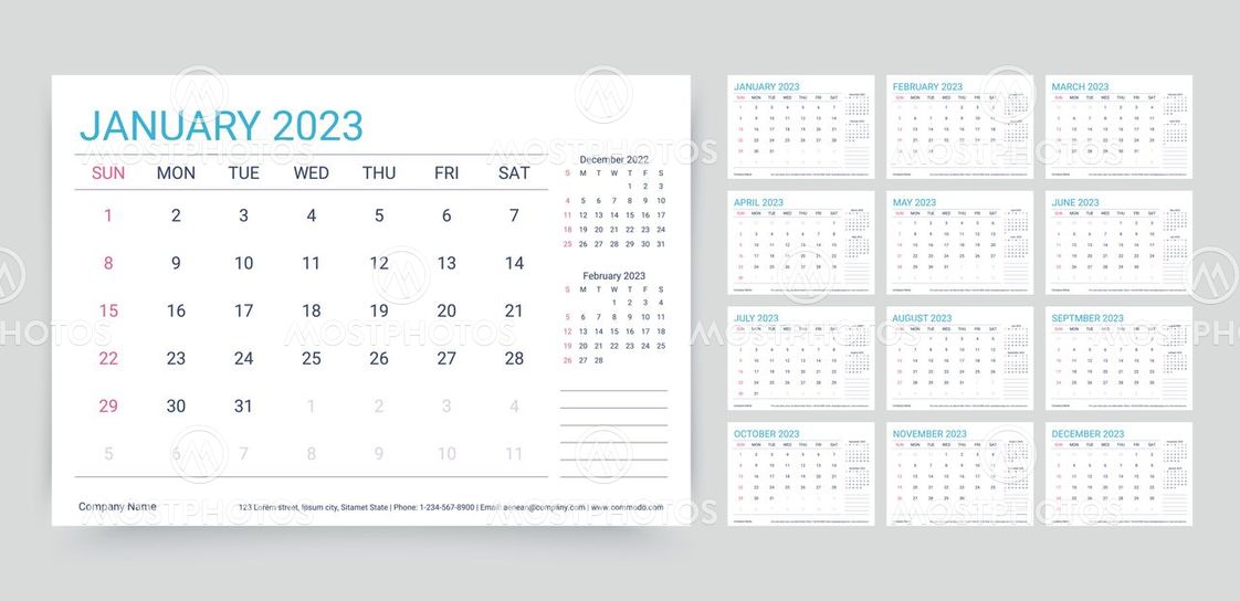 "Calendar 2023 year. Table p..." av maradaisy Mostphotos