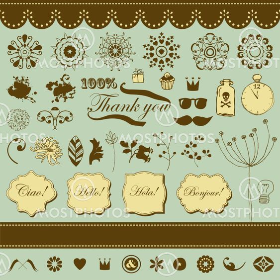 Set of engraving elements