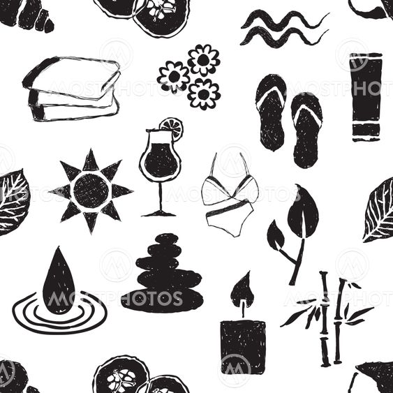 doodle spa seamless pattern