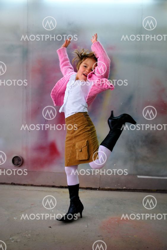 Cute little girl having fun