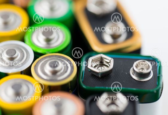 close up of alkaline batteries