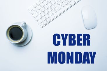 Cyber Monday sign on computer