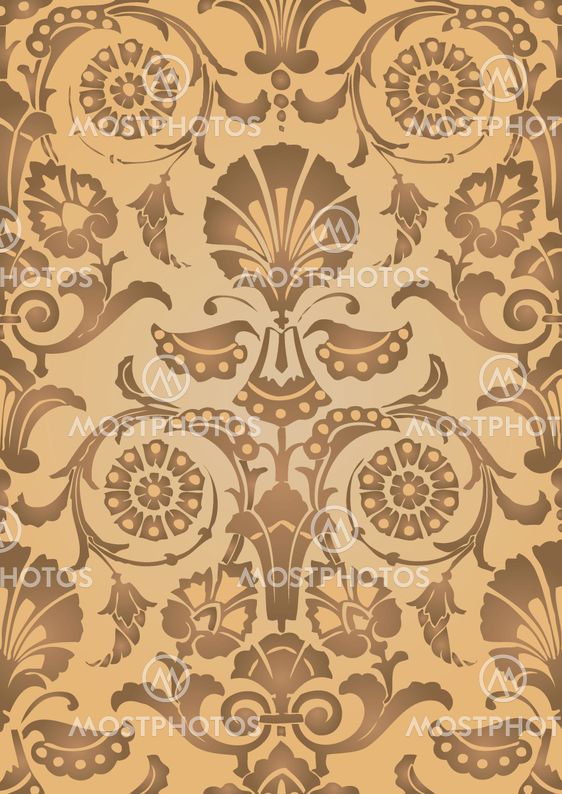 Gold Seamless abstract hand-drawn floral pattern, vintage background. Seamless pattern can be used for wallpaper, pattern fills, web page background, surface textures, packaging, invitations