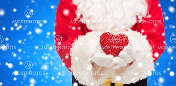 close up of santa claus with heart shape