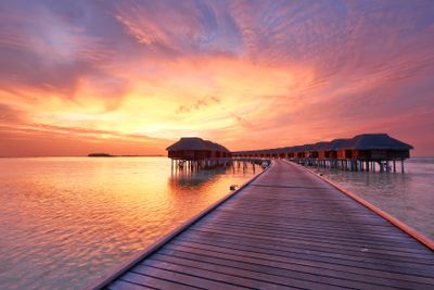Sunset at Maldivian beach