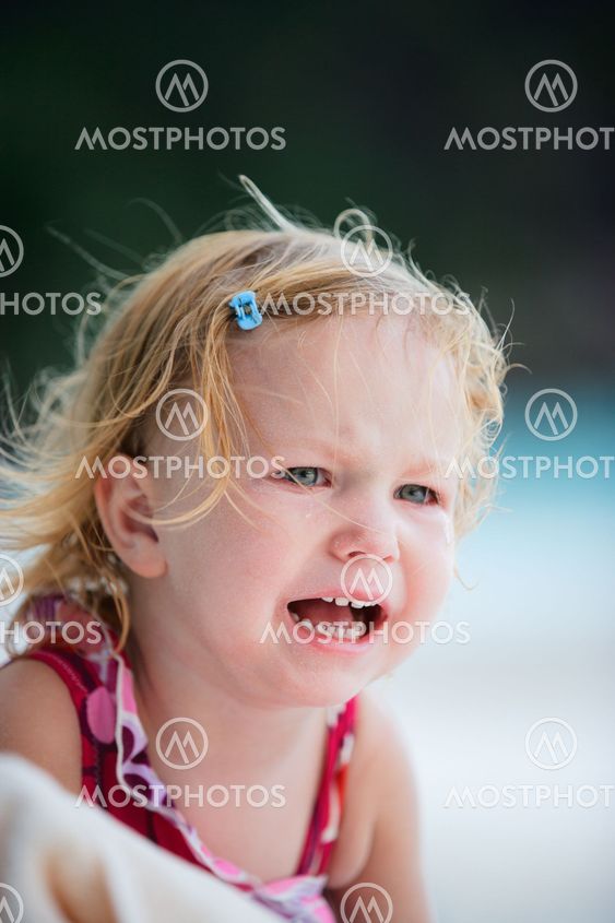 Crying toddler girl