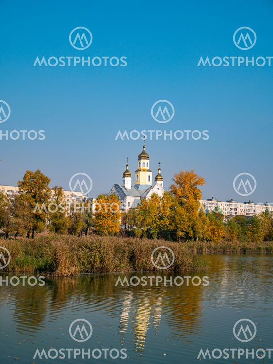 Ukrainian Orthodox Church on the lake.