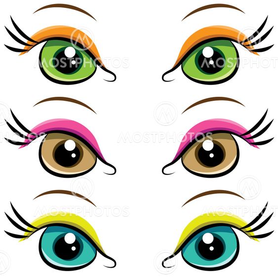 Set of pairs of eyes. vector