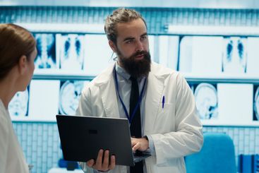 Neuroscience expert reviewing mri brain scan results...