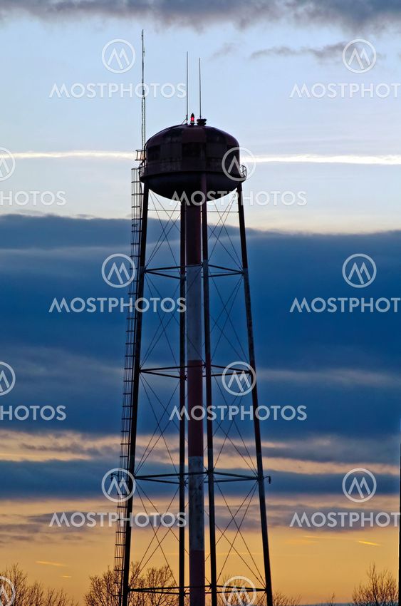 Water Tower at Sunset