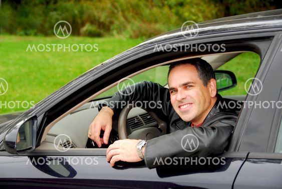 Man in car