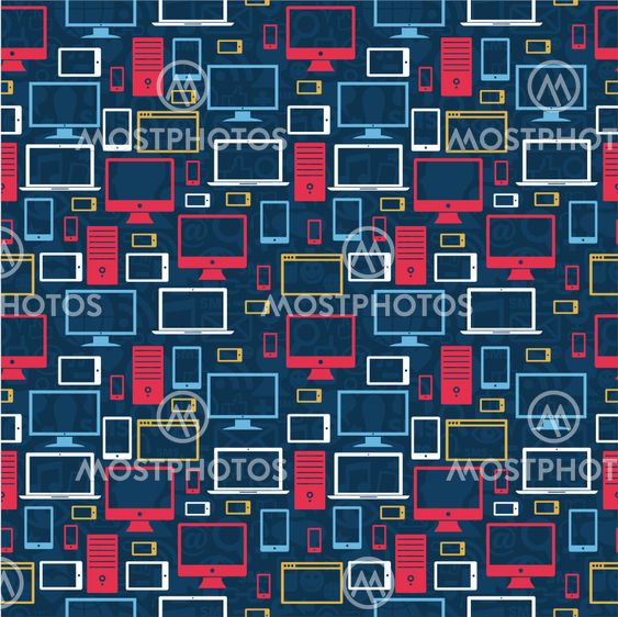 Computer icons seamless pattern