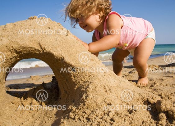 Little girl on the beach