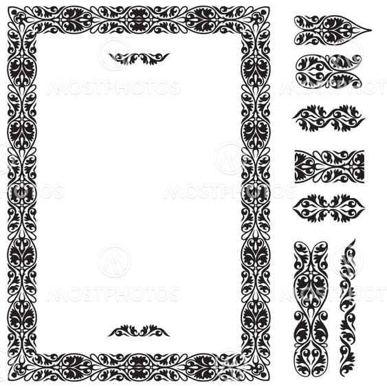 vintage border and design elements
