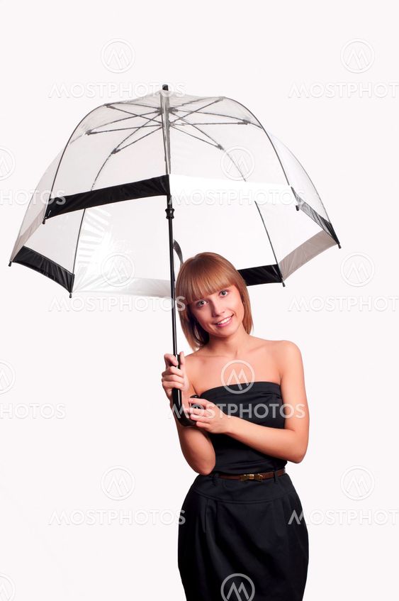 woman holding umbrella