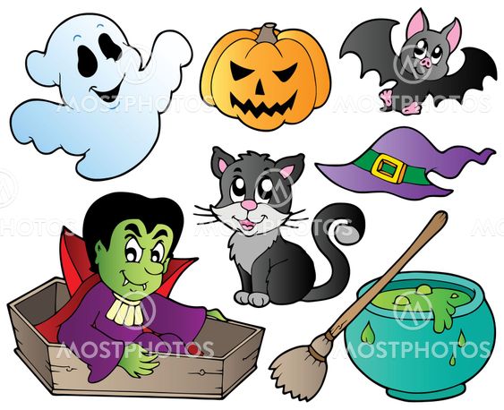 Halloween cute cartoons set 1