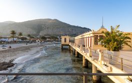 Palermo, Italy - March 23, 2019: Alle Terazze restaurant...