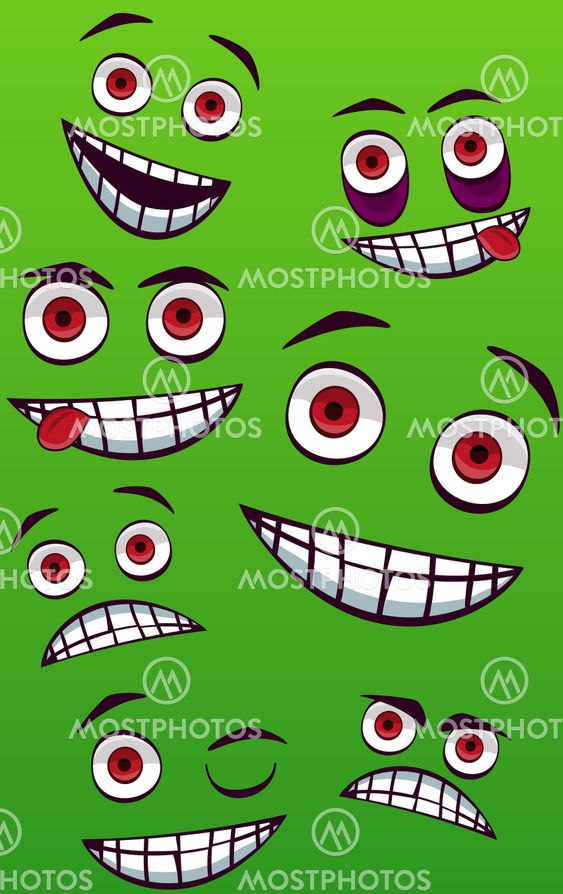 A vector illustration of smiling faces