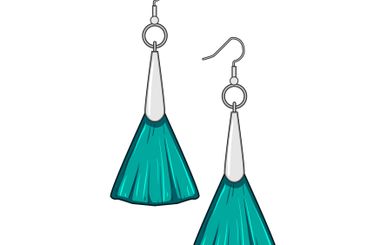 style tassel earrings cartoon vector illustration