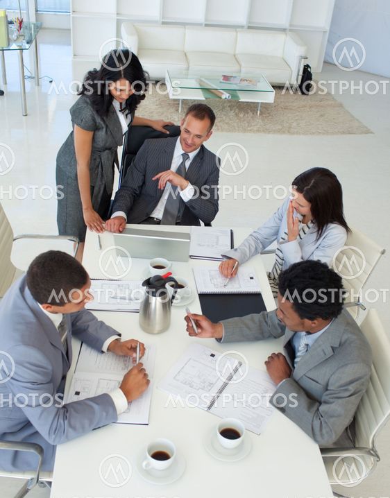Businessteam talking about a project in a meeting