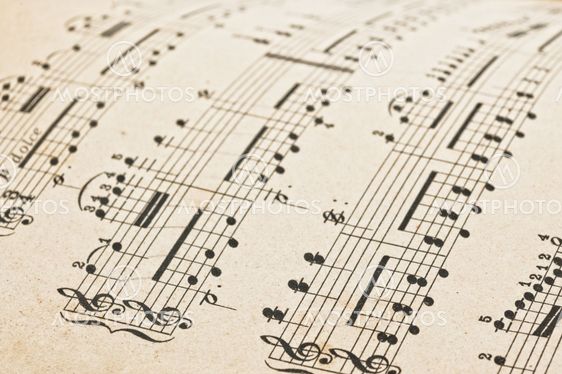 Antique music score,c