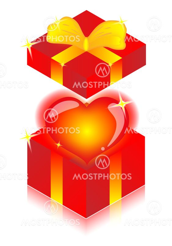 heart in gift boxes