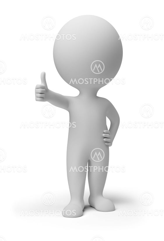 3d small people - positive pose