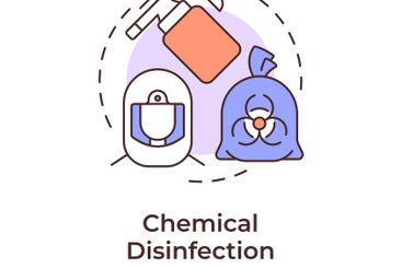 Chemical disinfection multi color concept icon