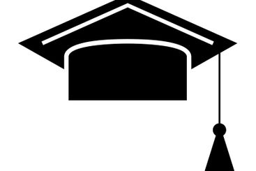 Black Graduation Cap with Tassel Symbolizing Education...