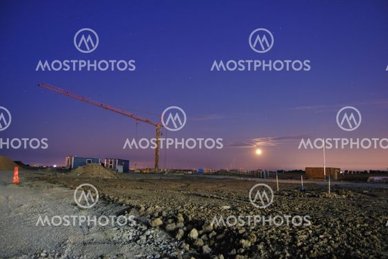 construction site at night