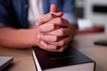 Christian Man Hand Praying