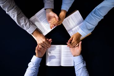 Christian Preacher Leads Bible Study With Friends,...