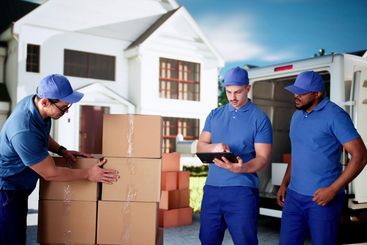 Professional Mover Unloading Boxes