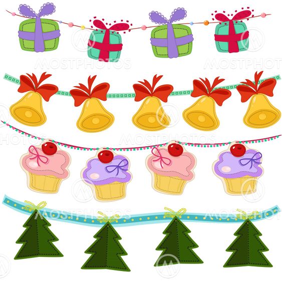 four New Year garlands