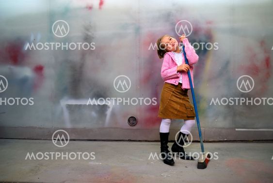 Cute little girl having fun