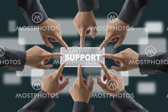diverse business support team