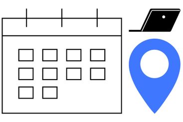 Calendar, Notebook and Map Pin Planning and Organization...