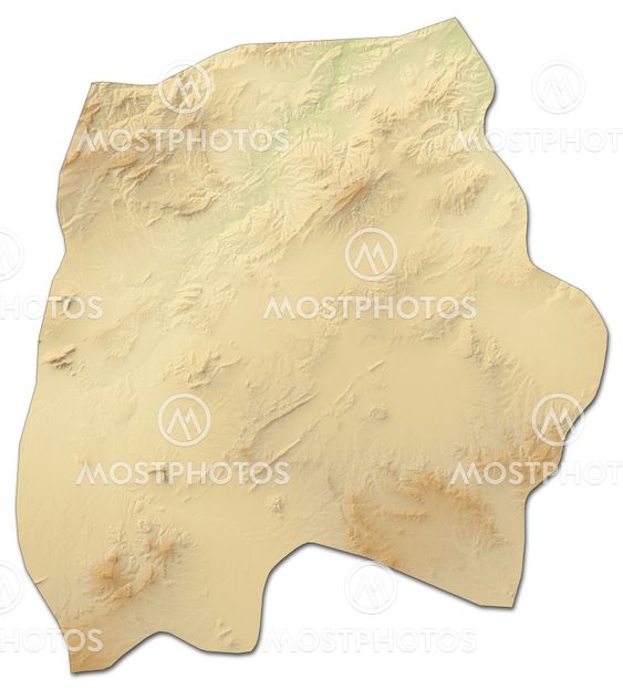 Relief map - Kef (Tunisia) - 3D-Rendering