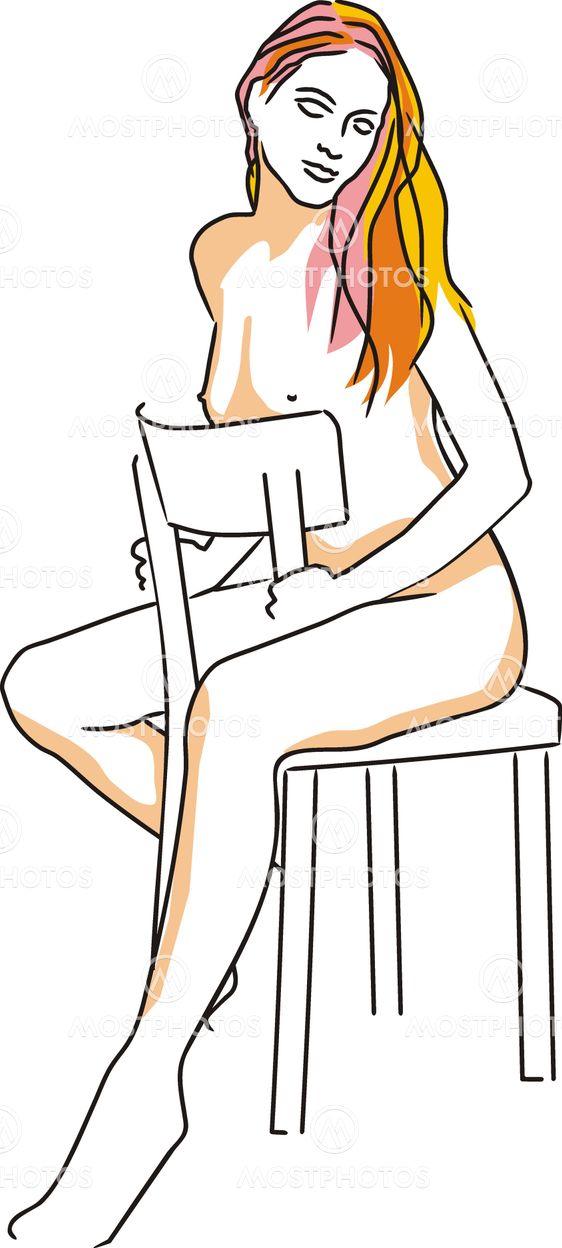 Drawing female act in the chair