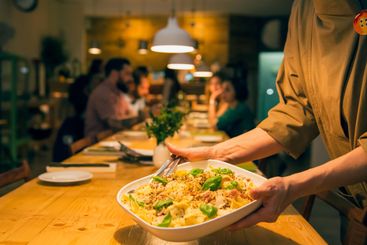 Tasty dish of seafood