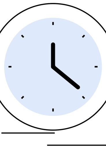 Minimalist Black-and-White Clock with Blue Background...